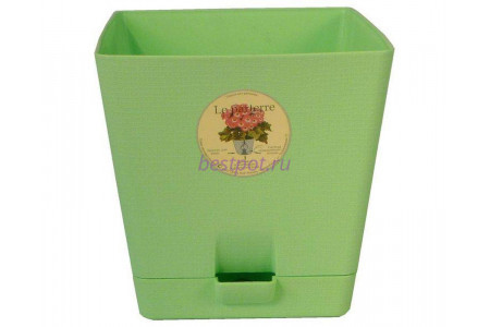 Горшок для цветов пластиковый с поддоном «Le parterre» 2,0л (зеленый)