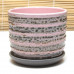 Горшок для цветов керамический с поддоном бук кукушка розовый N1 d12см