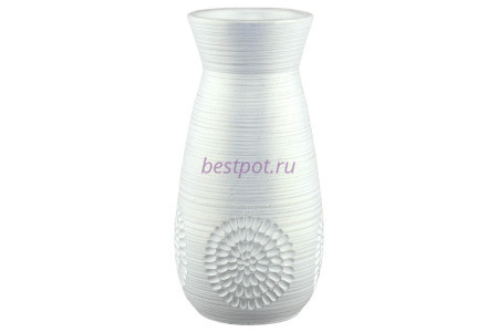 Ваза для цветов керамическая Астра белая ваза капля h34см , 24-123