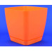 Горшок для цветов пластиковый с поддоном Toscana квадр. 2,5л с под.(ярк.оранж) (054)